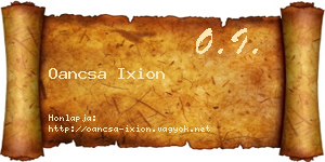 Oancsa Ixion névjegykártya